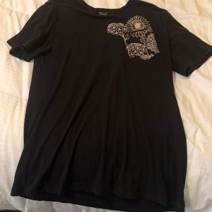 Zara men’s pocket t all black with white flower